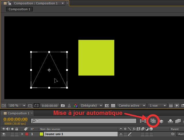 After Effects filaire mise à jour automatique