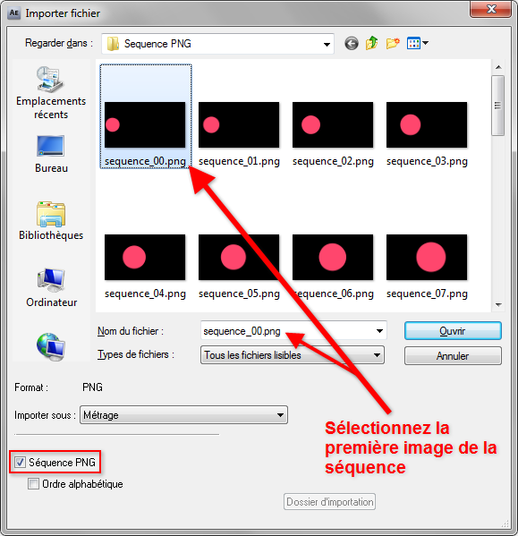 Import séquence After Effects