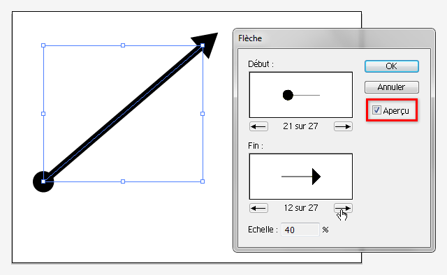 Effet flèche dans Illustrator CS4