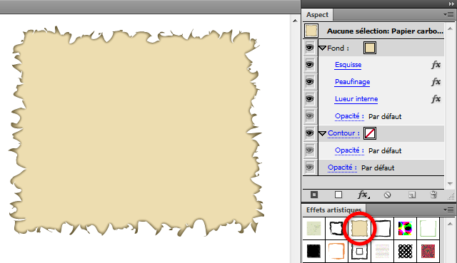 Effet parchemin papier brulé sur Illustrator