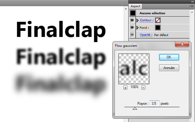 Texte flou gaussien illustrator