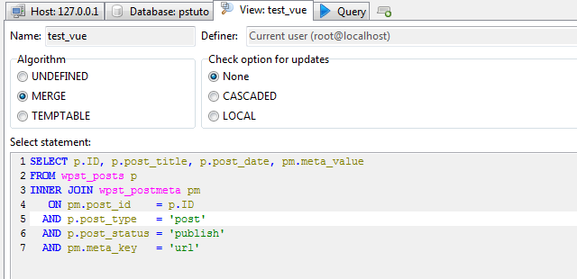 Vue MySQL 5 - HeidiSQL