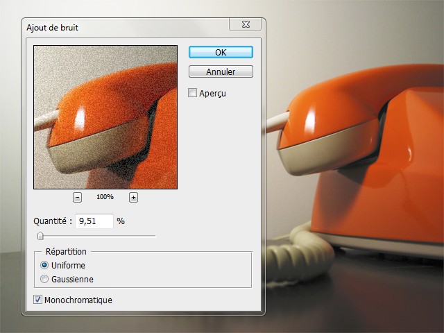 Filtre ajout de bruit Photoshop CS4