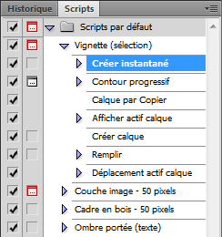 Panneau Scripts Photoshop CS4