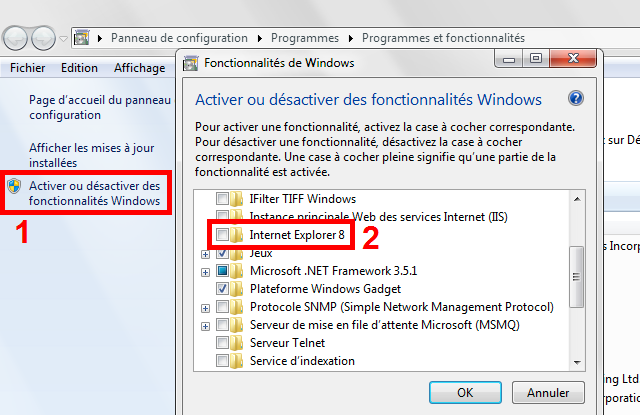 comment arreter internet explorer