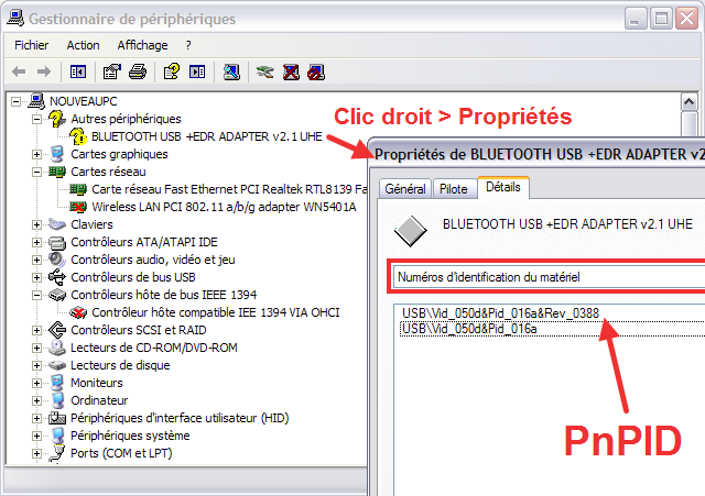 Windows XP PnPID device manager