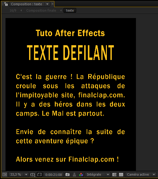 texte défilant