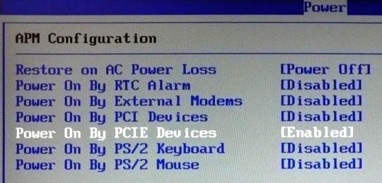 Activation du Wake on LAN sur un BIOS AMI