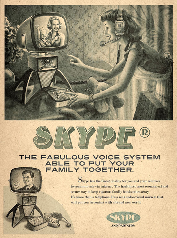 Affiche Skype vintage
