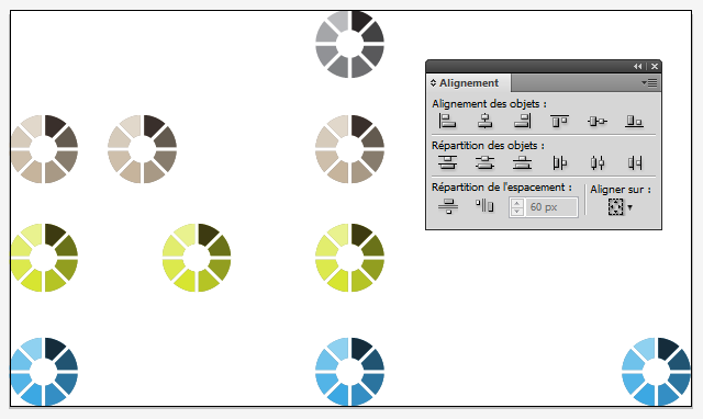 Alignement et répartition de l'espacement