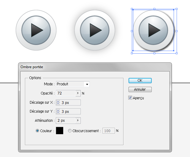 Ombre portée sur Illustrator